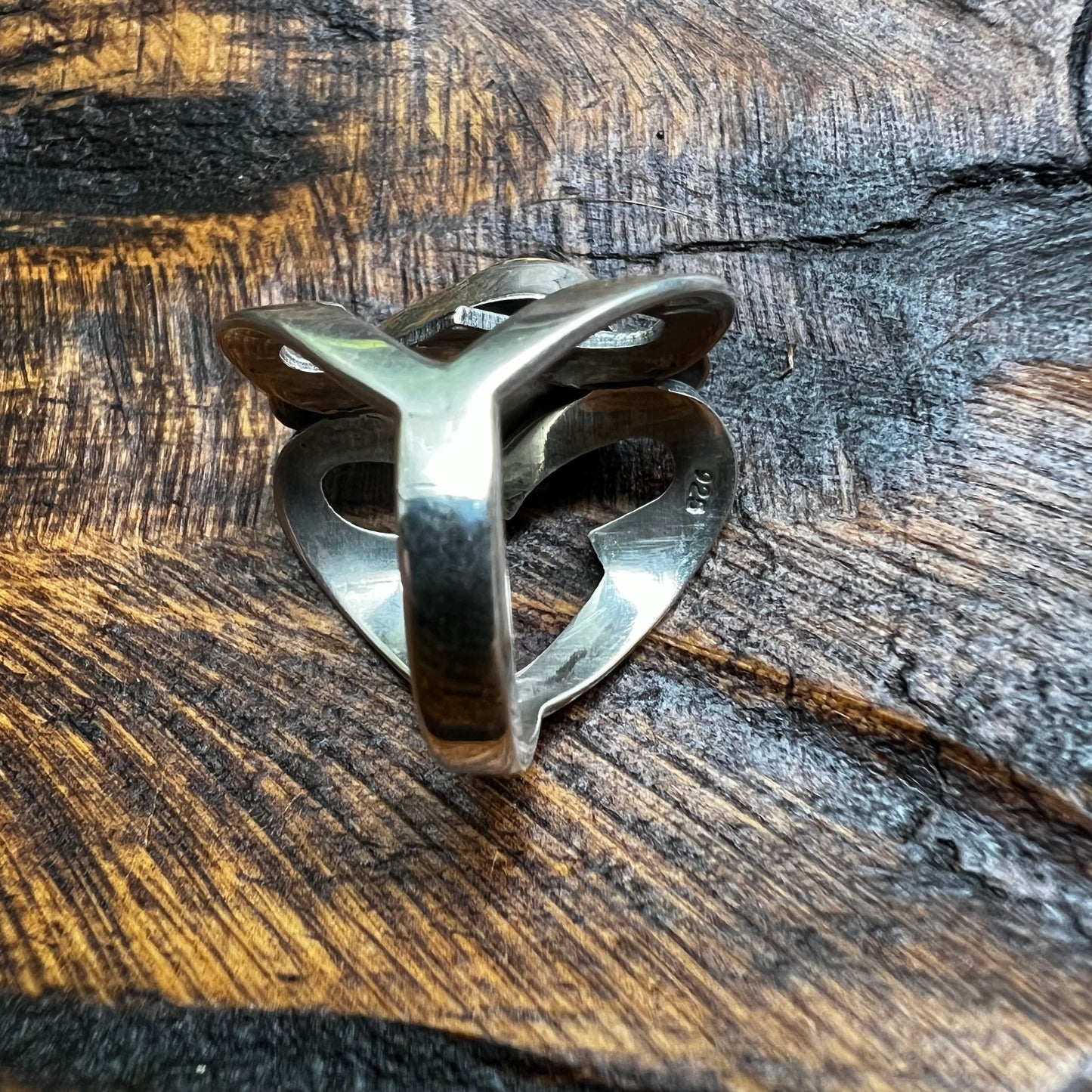 Sterling Silver Kingman Turquoise Cutout Ring – Size 6