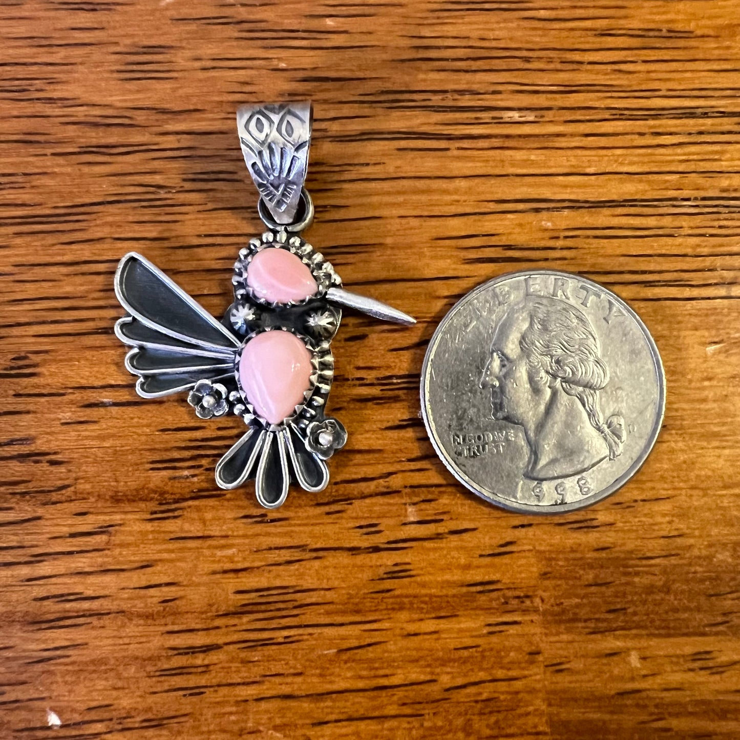 Sterling Silver Queen Conch Hummingbird Pendant