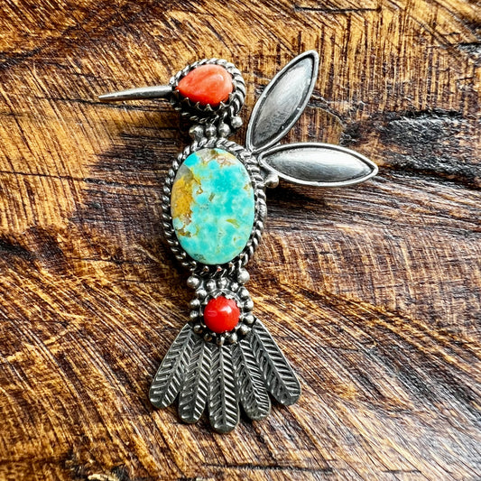 Sterling Silver Hummingbird Brooch