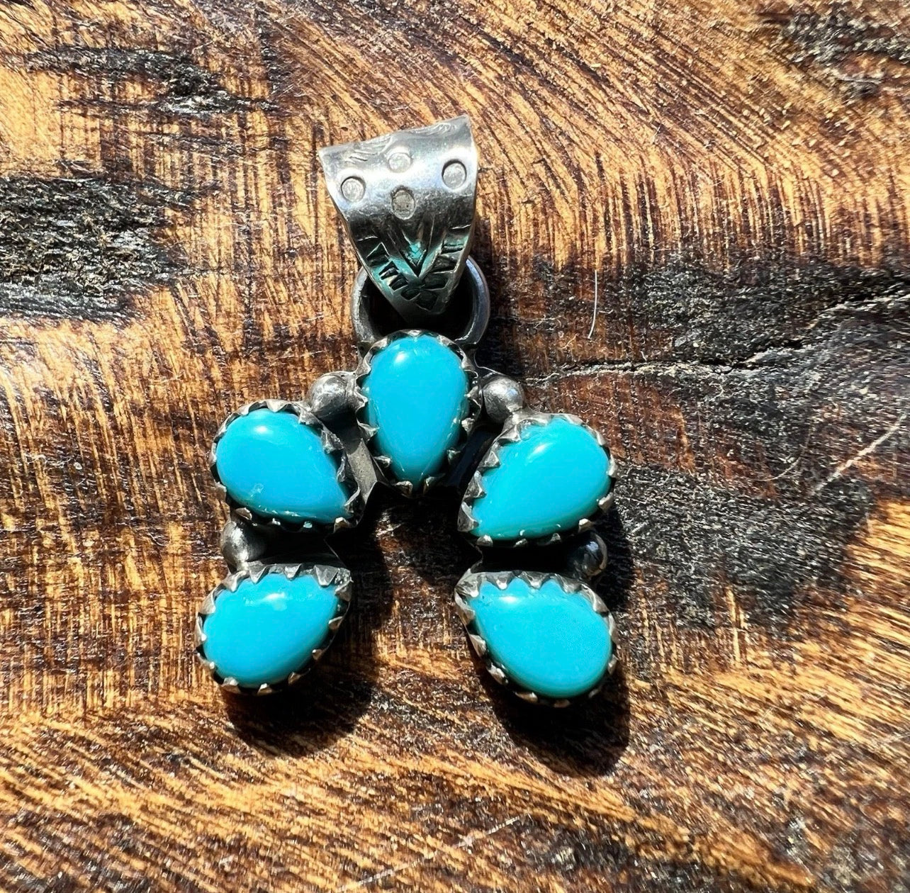 Kingman Turquoise Mini Naja Pendant | Sterling Silver