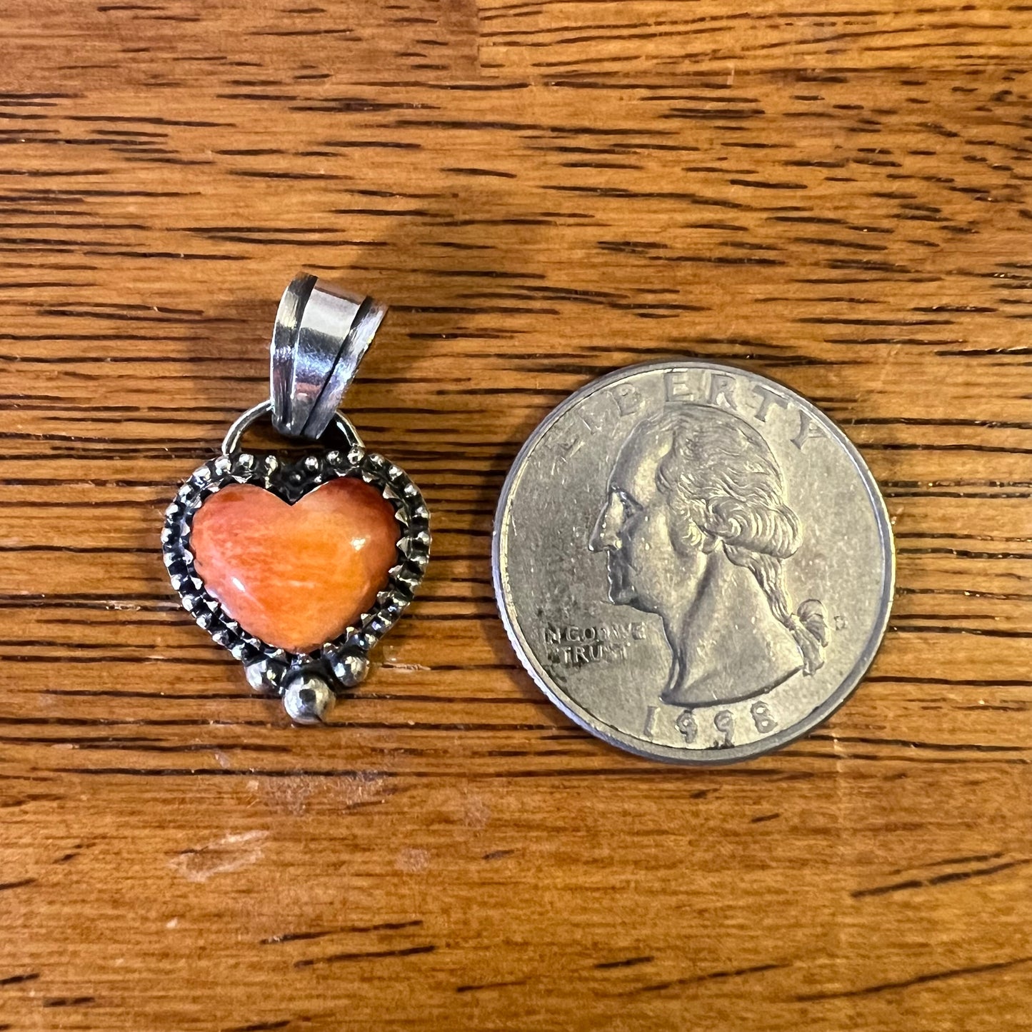 Sterling Silver Spiny Oyster Heart Pendant