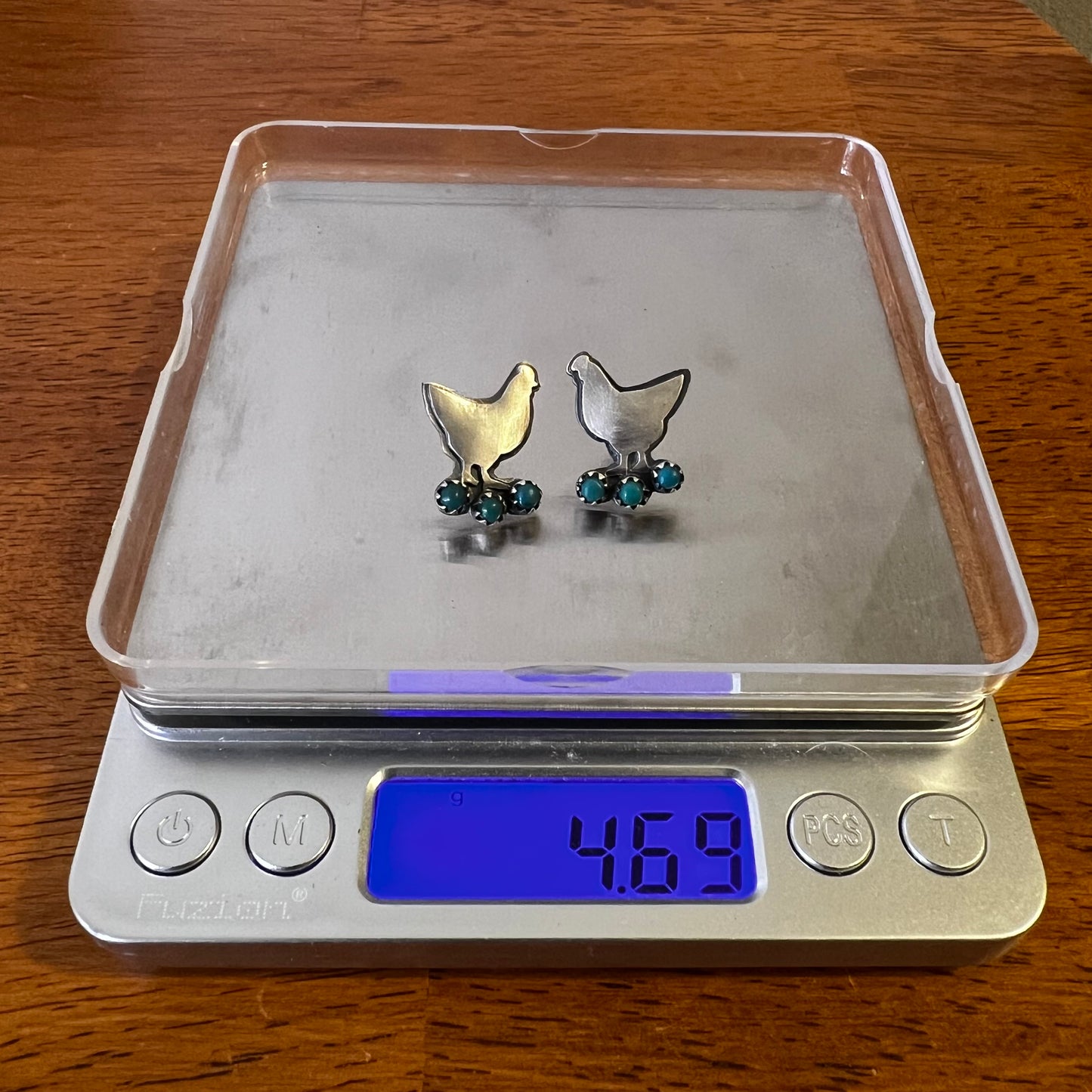 Sterling Silver Kingman Turquoise Chicken Post Earrings