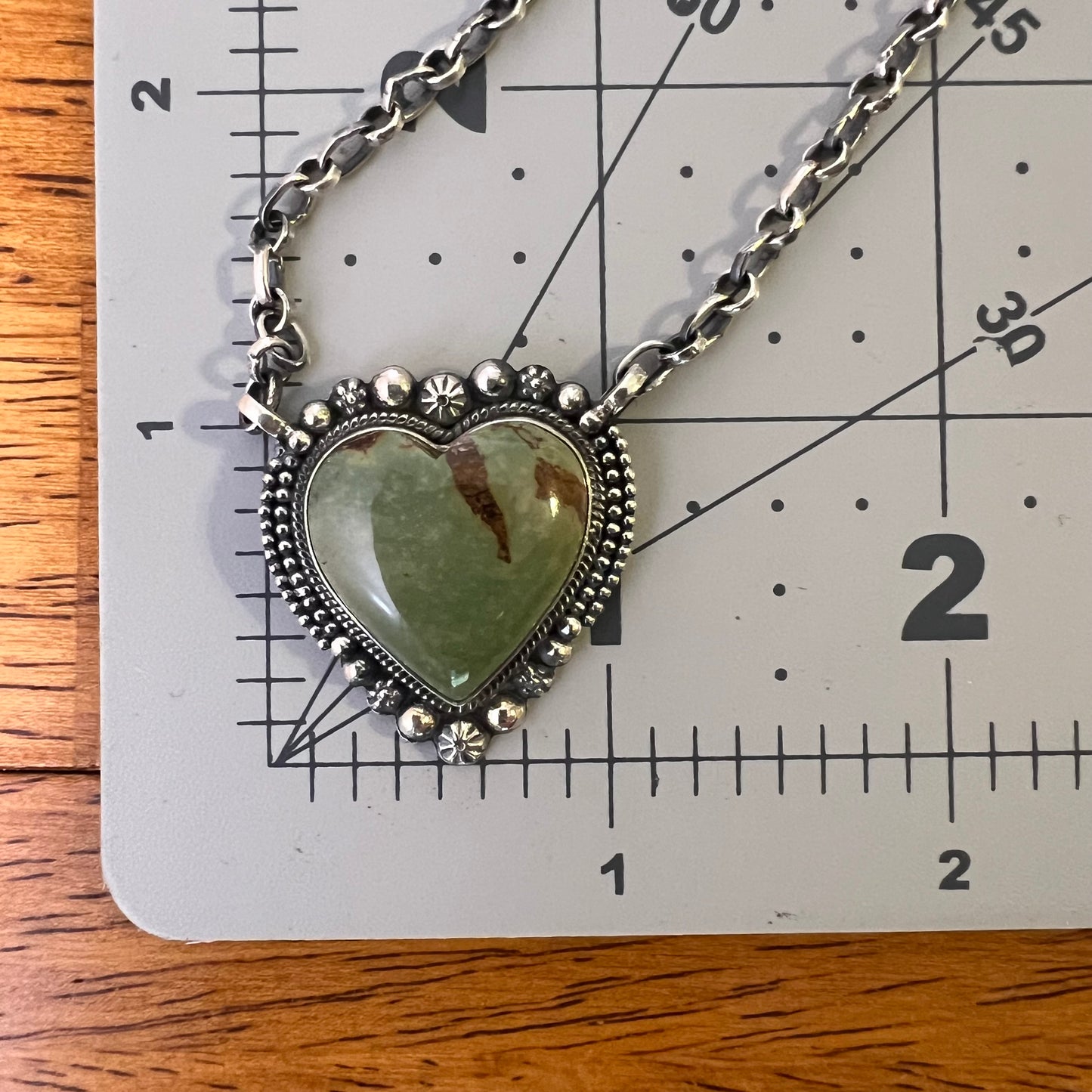 Sterling Silver Kingman Turquoise Heart Necklace