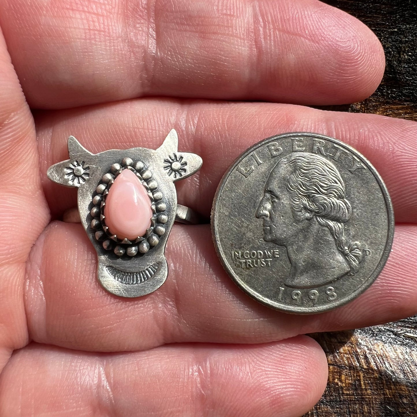 Sterling Silver Queen Conch Cow Ring