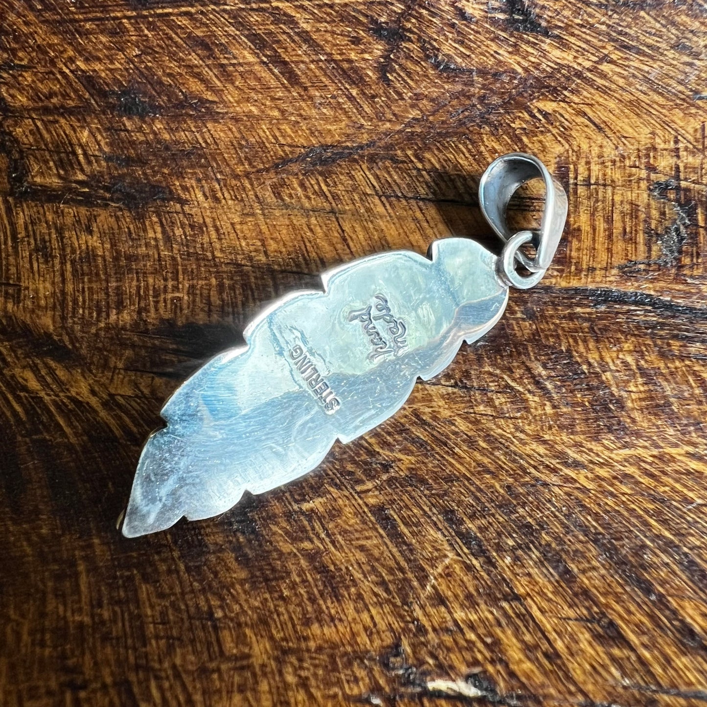 Sterling Silver | Kingman Turquoise Feather Pendant