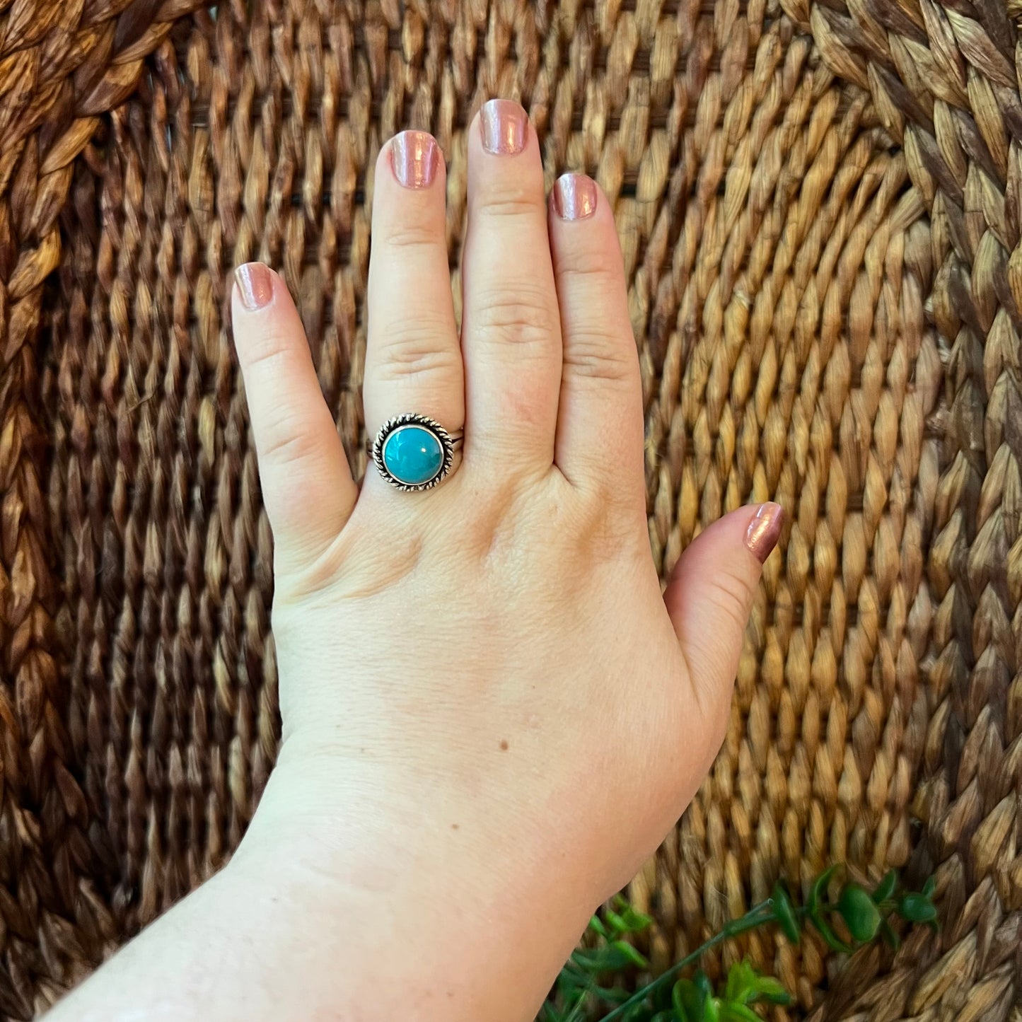 Sterling Silver Kingman Turquoise Ring – Size 8