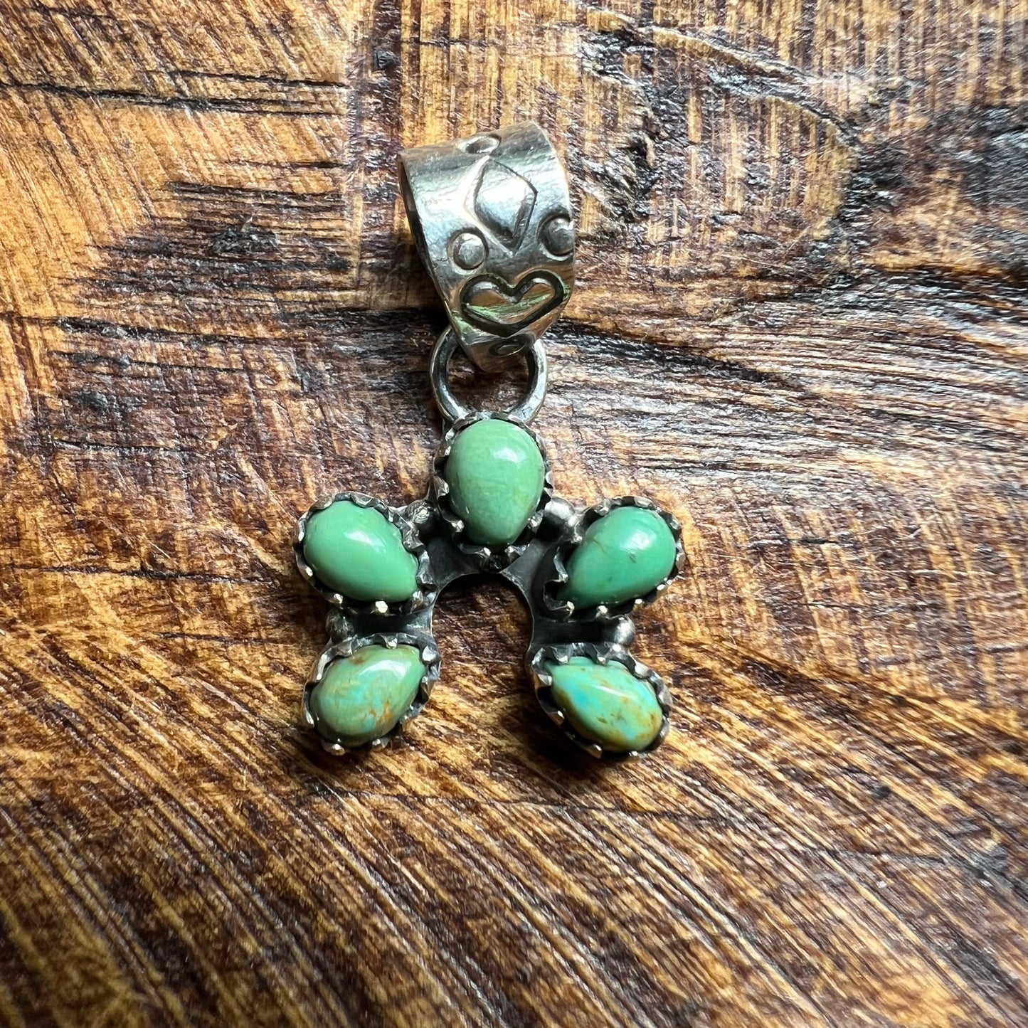Sterling Silver Kingman Turquoise Mini Naja Pendant