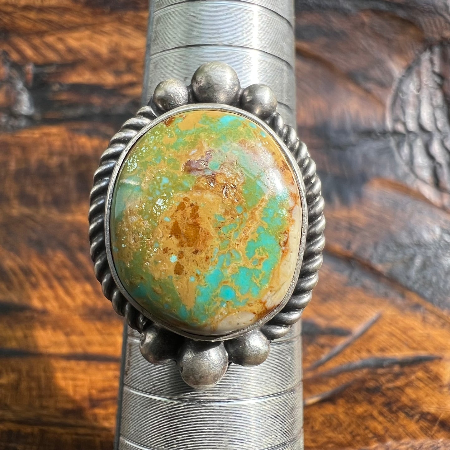 Antoinette Martinez Royston Turquoise Ring Sterling Silver Adjustable 9.5