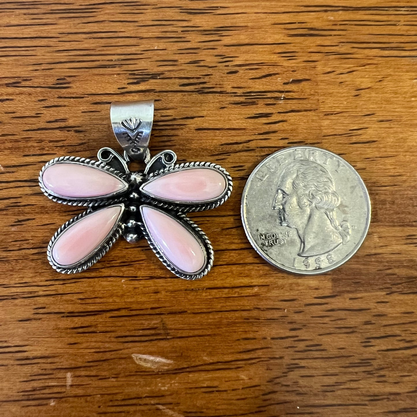 Pink Conch Butterfly Pendant