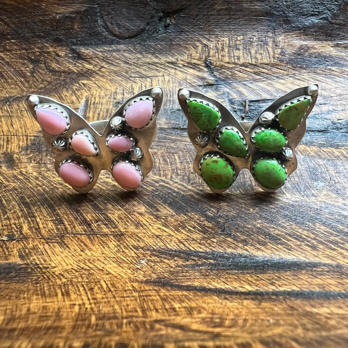 Sterling Silver Butterfly Cluster Ring – Sonoran Gold or Queen Conch