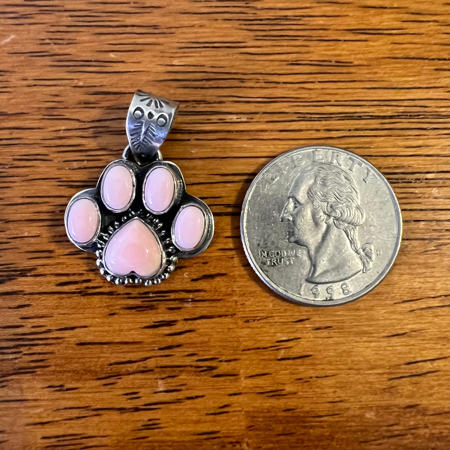 Sterling Silver Queen Conch Paw Print Pendant