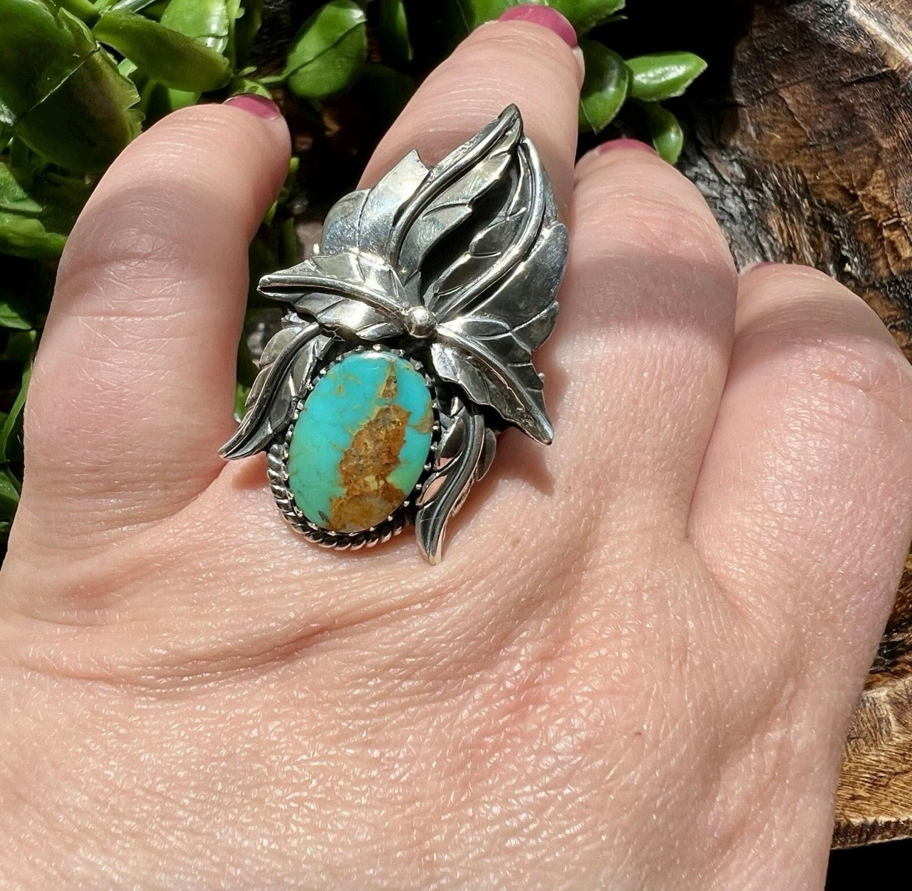 Kingman Turquoise Statement Ring – Sterling Silver