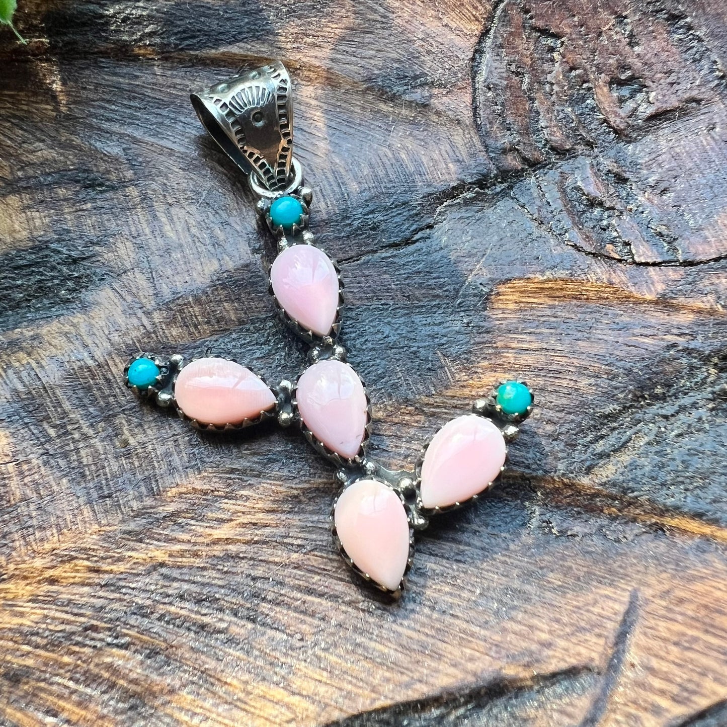 Blush Desert Bloom Cactus Pendant