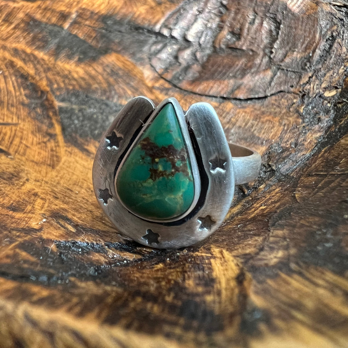 Sterling Silver Horseshoe Statement Ring – Turquoise, Spiny Oyster & Queen Conch Options