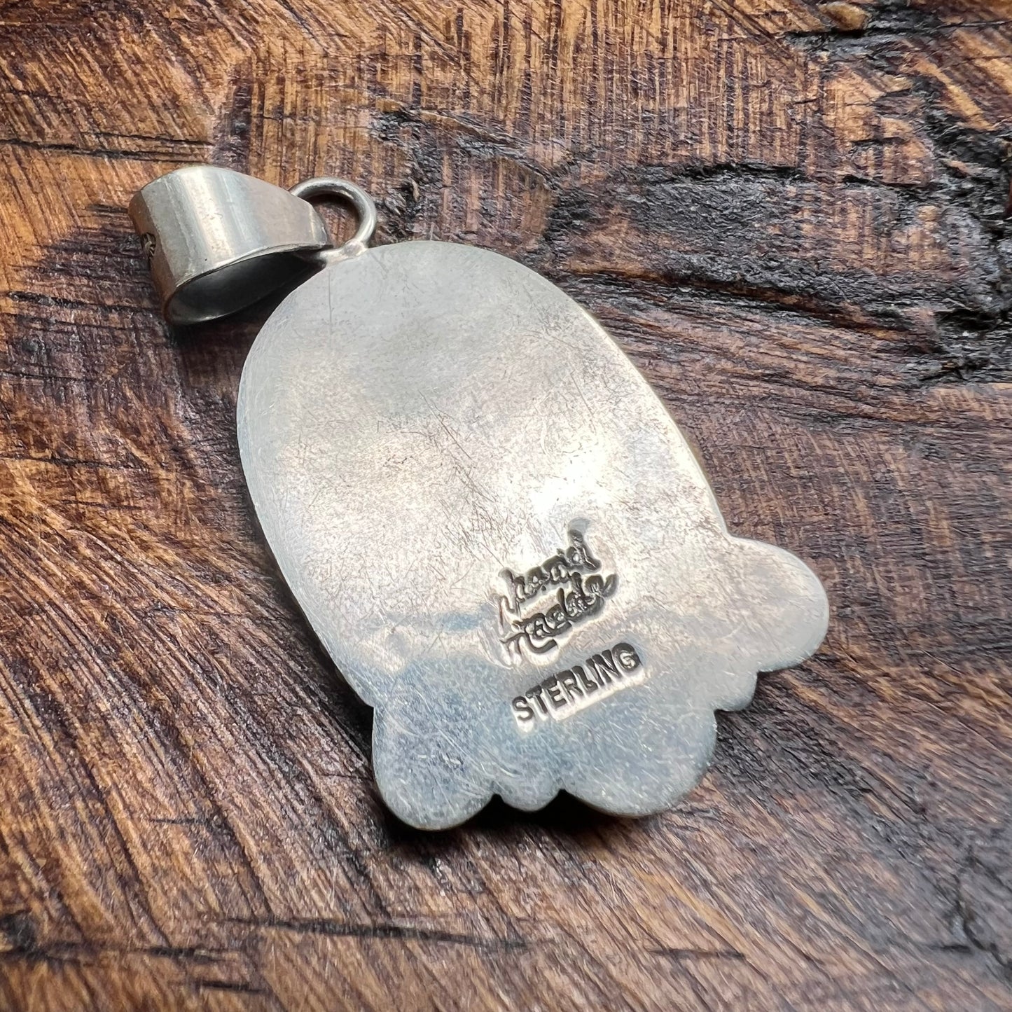 Sterling Silver Kingman Turquoise Spiny Oyster Bucking Bronco Pendant